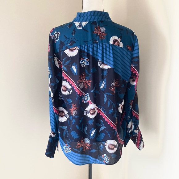 Ann Taylor Floral Popover Long Sleeve Blouse Size M - Picture 8 of 10